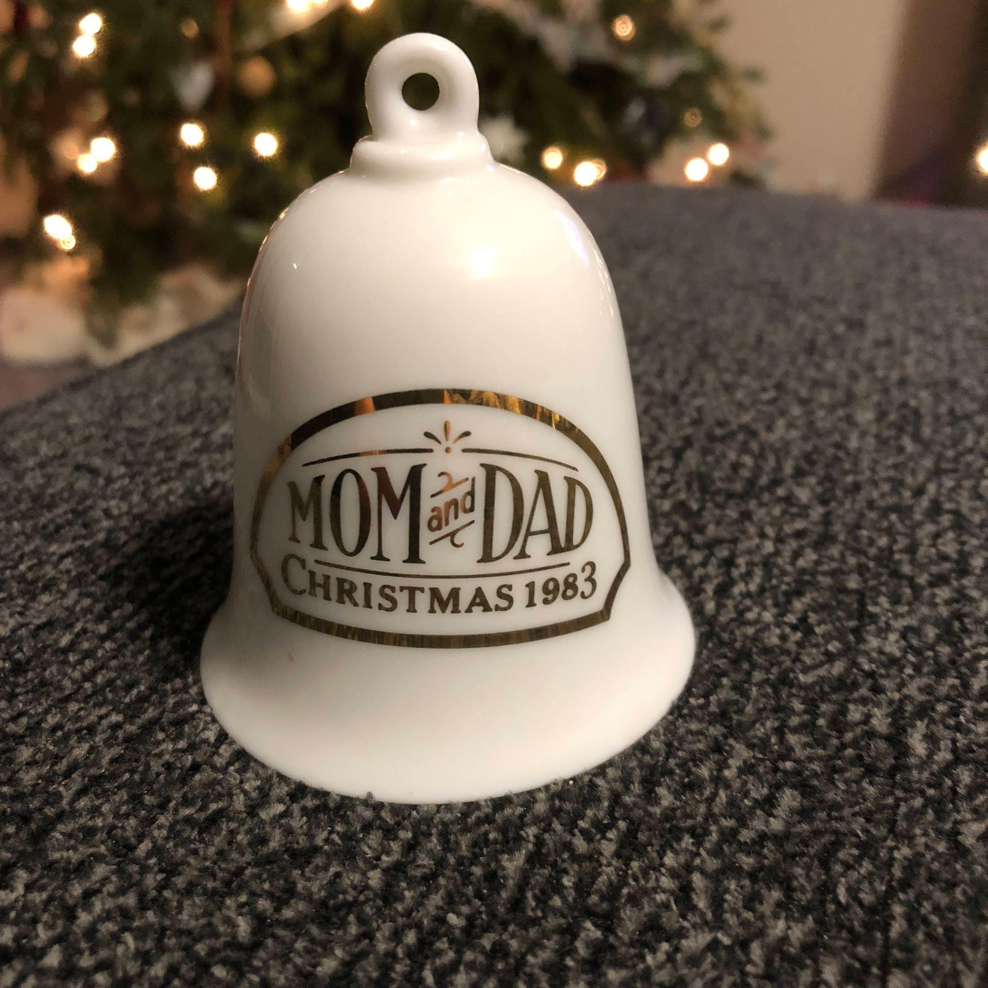 Hallmark, Mom & Dad, Dated 1983,, Bell, Keepsake Ornament, QX5845