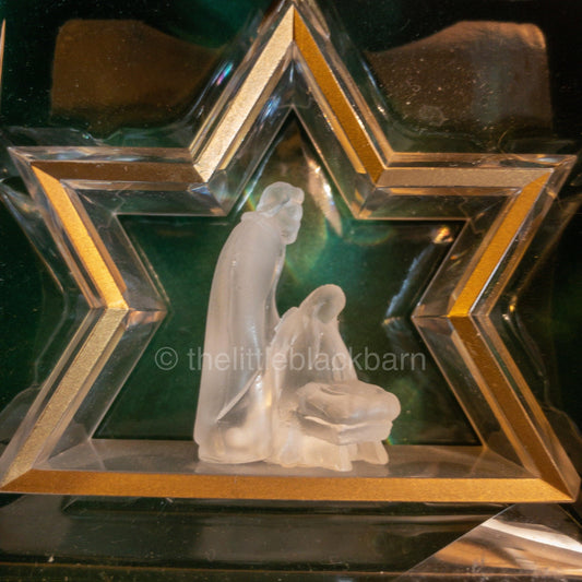 Hallmark, Miniature Creche, Forth In A Series, Vintage 1984, Acrylic Ornament, QX4034