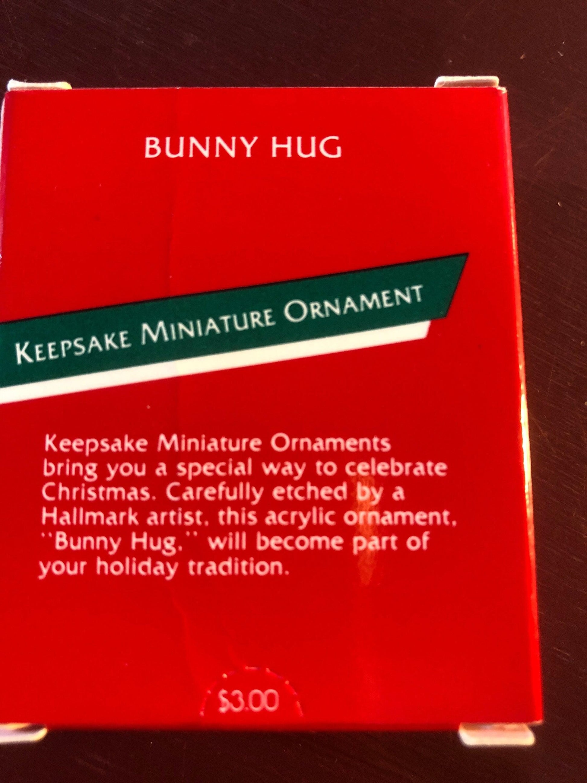 Hallmark, Bunny Hug, Miniature, Vintage 1989, Keepsake Ornament, QXM5775*