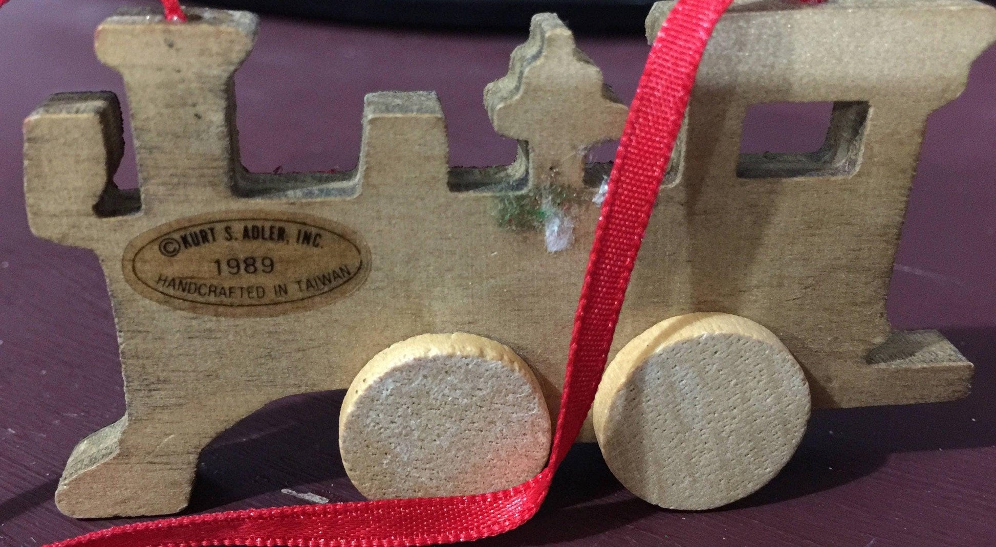 Kurt S. Adler Northern Express Vintage 1989 Wooden Ornament