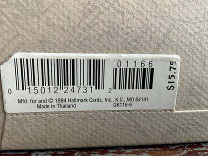 Hallmark Folk Art Going to Town Elf riding on Pig 1994 Keepsake Ornament QK116-6