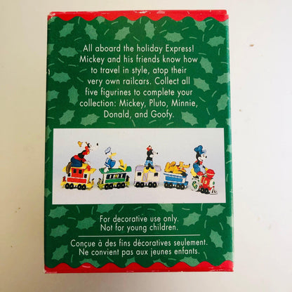 Hallmark, Mickey&#39;s Locomotive & Goofy&#39;s Caboose, Pair Of Merry Miniatures, Dated 1998*