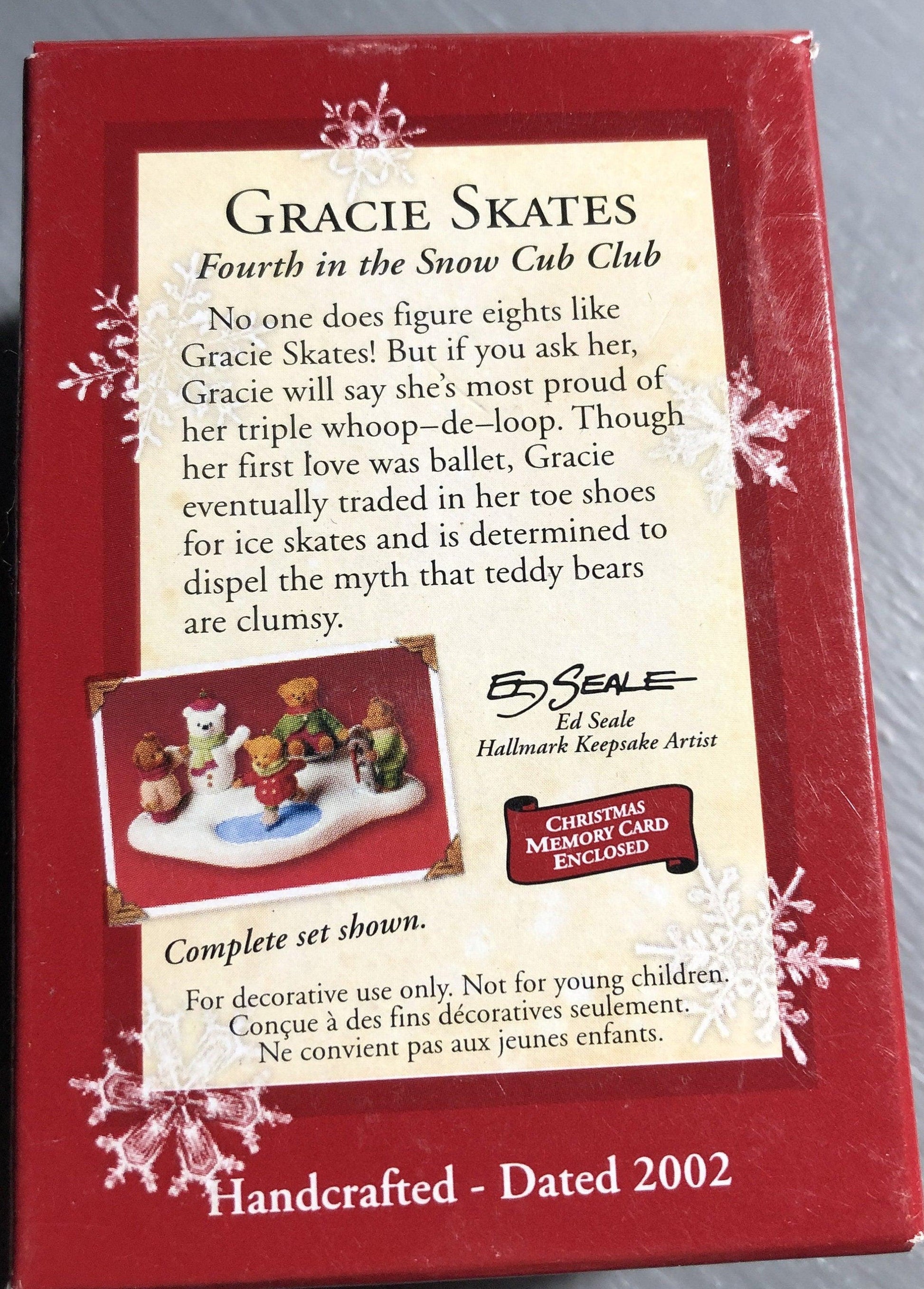 Hallmark, Gracie Skates, Vintage 2002, Keepsake Ornament, QRP4643*