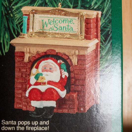 Hallmark, Welcome, Santa , Vintage 1990, Keepsake Ornament, QX4773