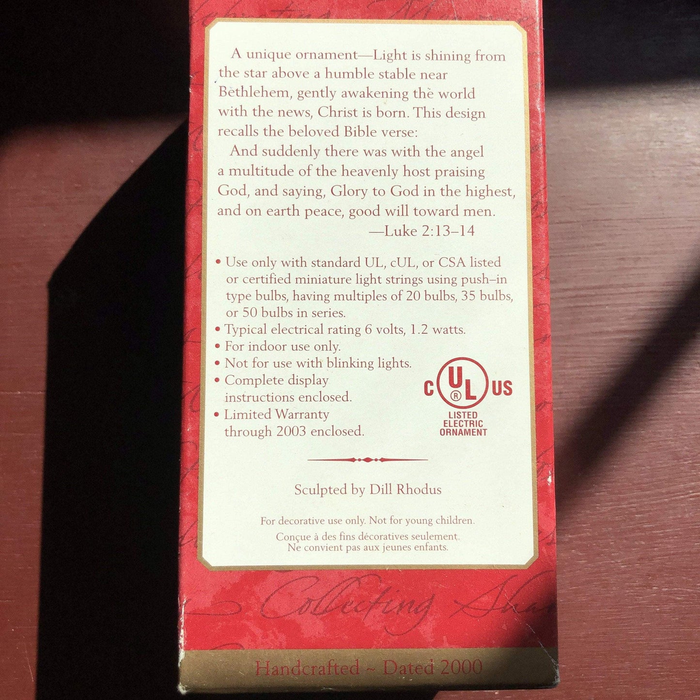 Hallmark, Angels Over Bethlehem, Lighted, Dated 2000, Keepsake Ornament, QLX7563*