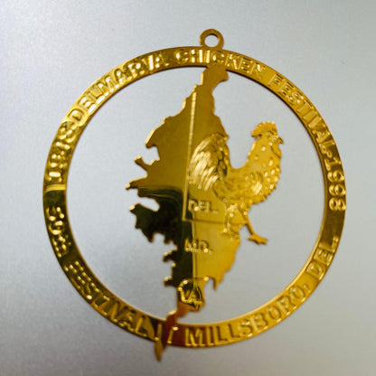 Delmarva Chicken Festival, 50th Anniversary 1948-1998, Gold Tone Ornament